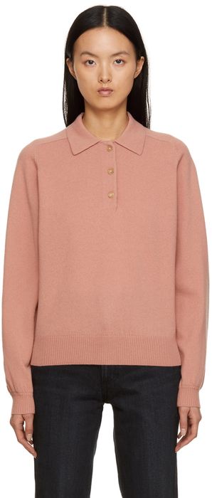 CO Pink Cashmere Long Sleeve Polo