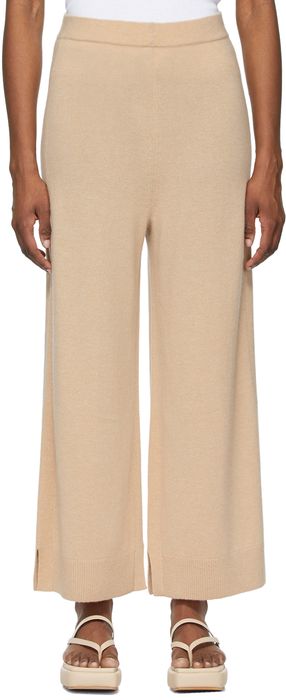 Rosetta Getty Beige Cashmere Paneled Lounge Pants