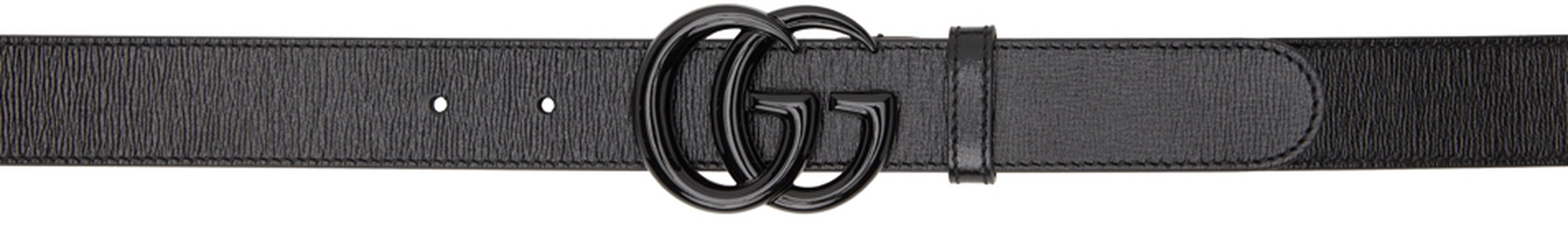 Gucci Black GG Marmont Thin Belt