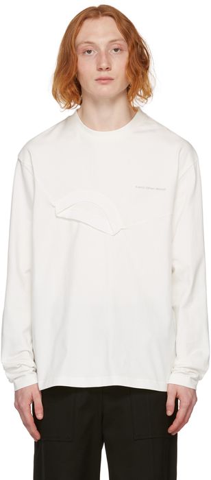 Feng Chen Wang White Double Collar Long Sleeve T-Shirt