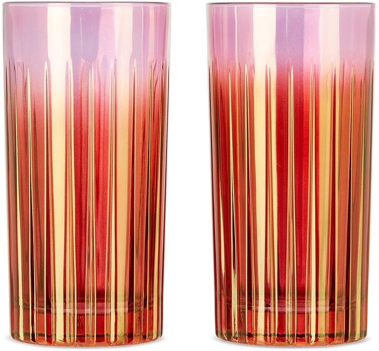 Luisa Beccaria Red & Pink Large Tumbler Glass Set