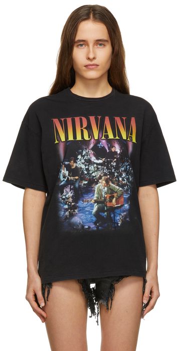 R13 Black Nirvana Concert Oversized T-Shirt