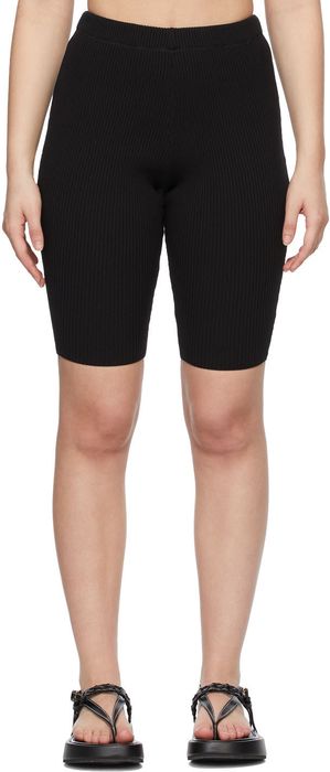 Meryll Rogge Black Rib Knit Bike Shorts