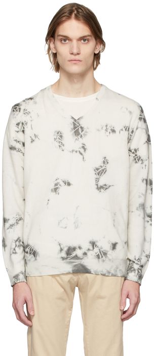 Massimo Alba Off-White & Grey Cashmere Ninni Sweater