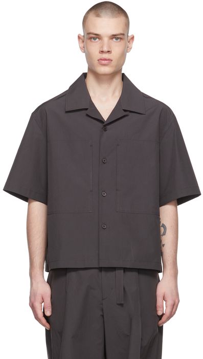 AMOMENTO Grey Pocket Half Shirt