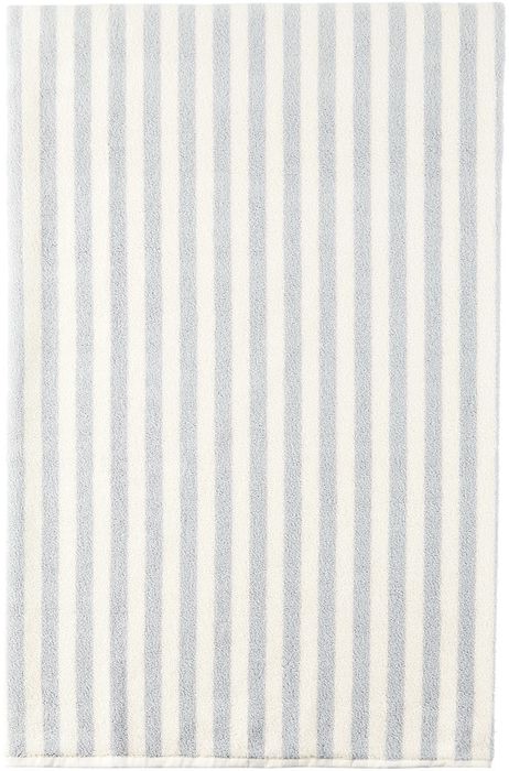 Tekla SSENSE Exclusive Off-White & Blue Stripe Bath Sheet Towel