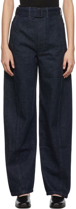 Lemaire Indigo Twisted Belted Jeans
