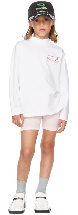 Martine Rose SSENSE Exclusive Kids White Funnel Neck Long Sleeve T-Shirt
