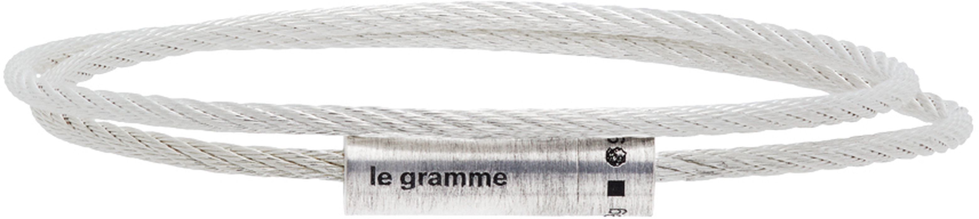 Le Gramme Silver Polished 'Le 9 Grammes' Double Wrap Cable Bracelet