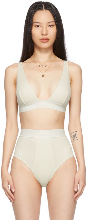 SKIMS Off-White Cotton 2.0 Plunge Bra