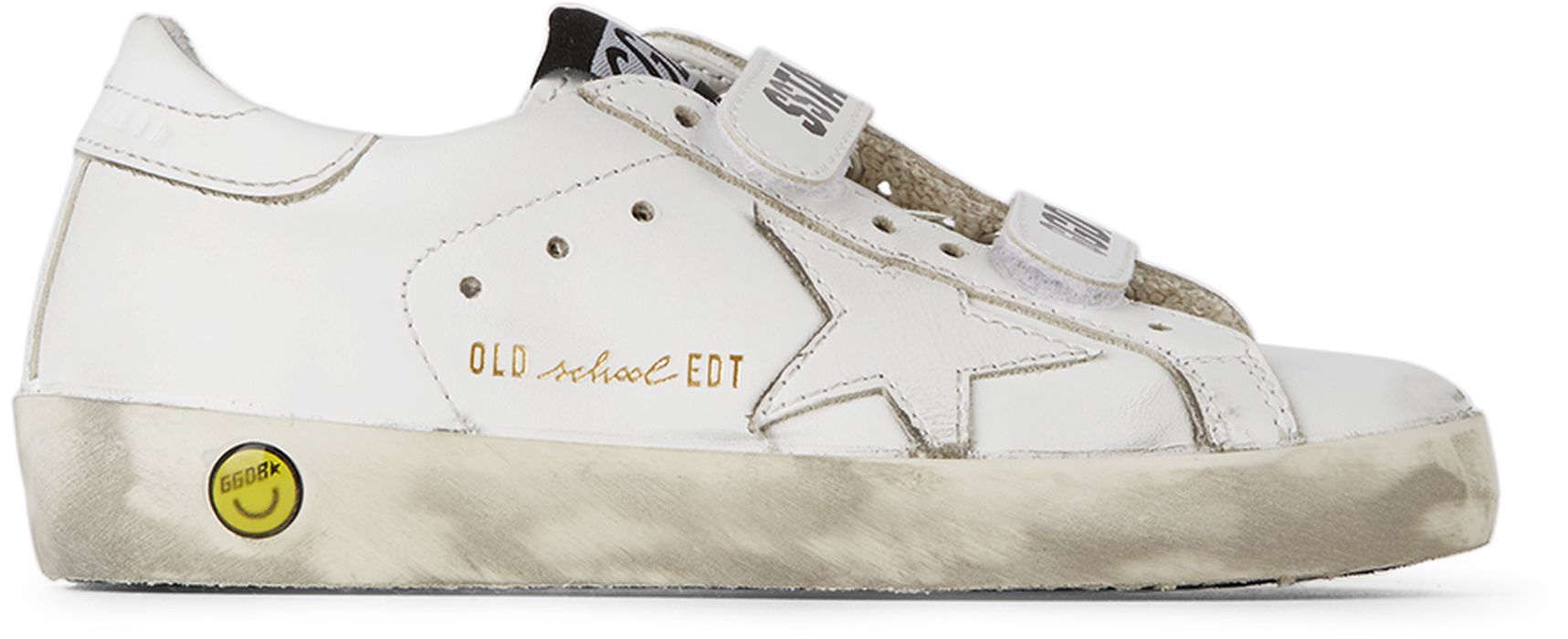 Golden Goose Kids White Old School Velcro Sneakers
