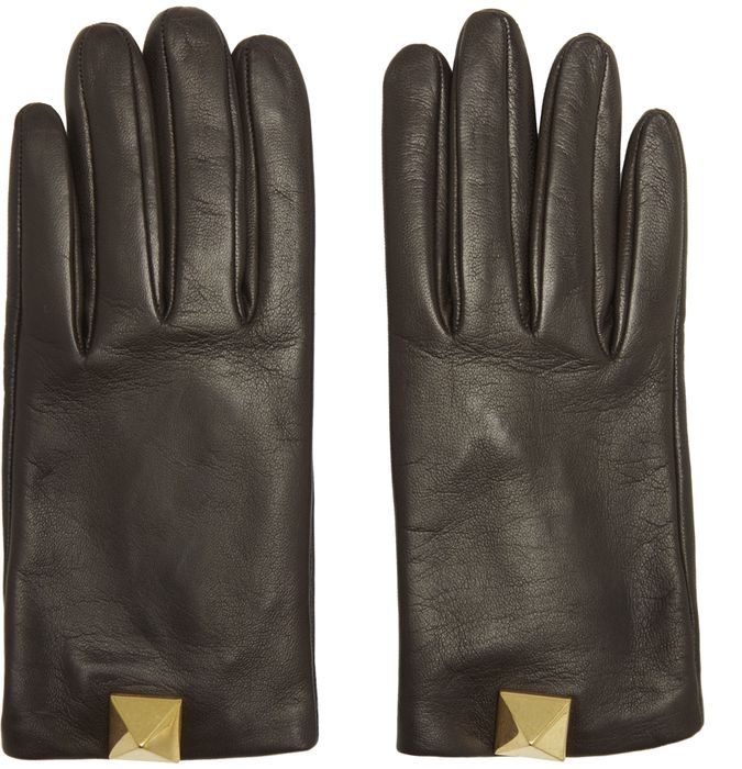 Valentino Garavani Leather Roman Stud Gloves