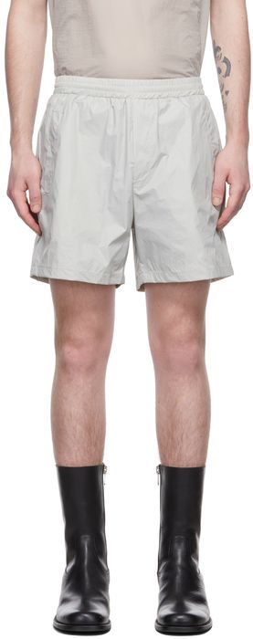 AMOMENTO Grey Nylon Banding Shorts