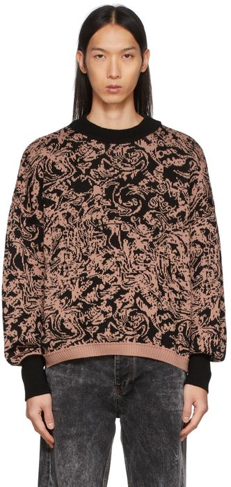 Serapis Black & Pink Jacquard Knit Sweater