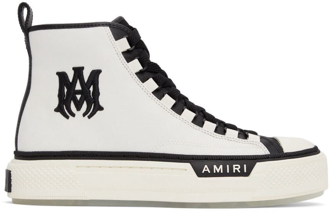 AMIRI White & Black M.A. Court High Sneakers