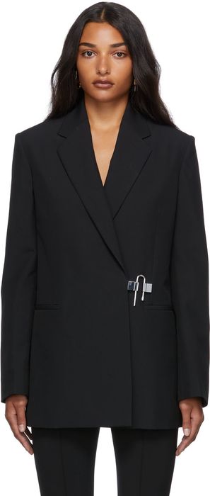 Givenchy Black Structured Padlock Blazer