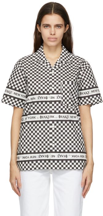 Awake NY Black & White Checkerboard Logo Short Sleeve Shirt