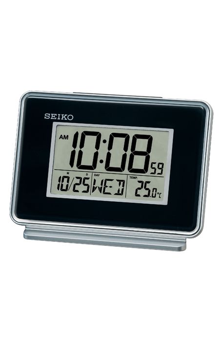 Seiko Hudson Everything Digital Alarm Clock in Black
