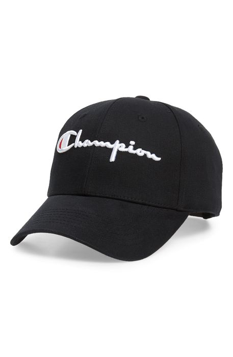 Champion Classic Script Baseball Cap in Black