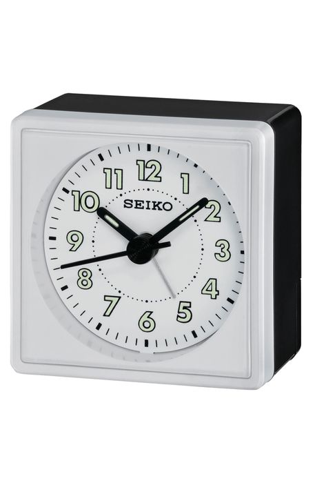 Seiko Mika Alarm Clock in White And Black