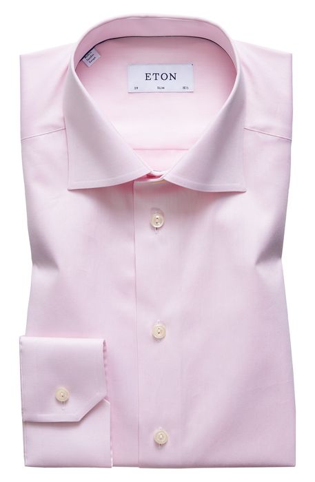 Eton Slim Fit Solid Dress Shirt in Pink