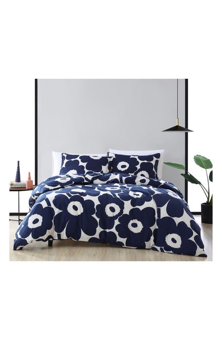 Marimekko Unikko Comforter & Sham Set in Indigo Blue