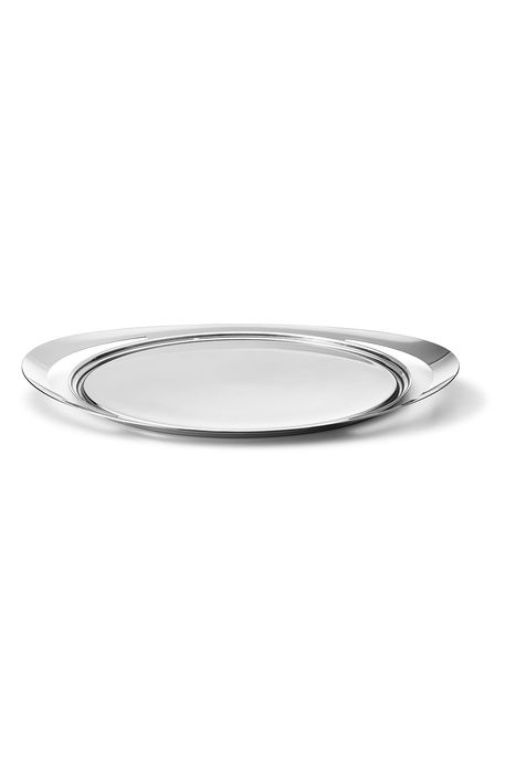 Georg Jensen Cobra Stainless Steel Oval Serving Tray in Silver