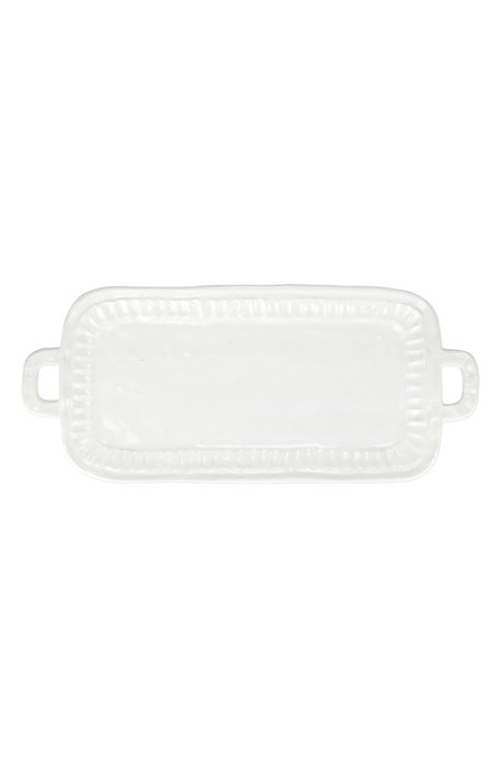 VIETRI Pietra Serena Handled Rectangular Tray in White