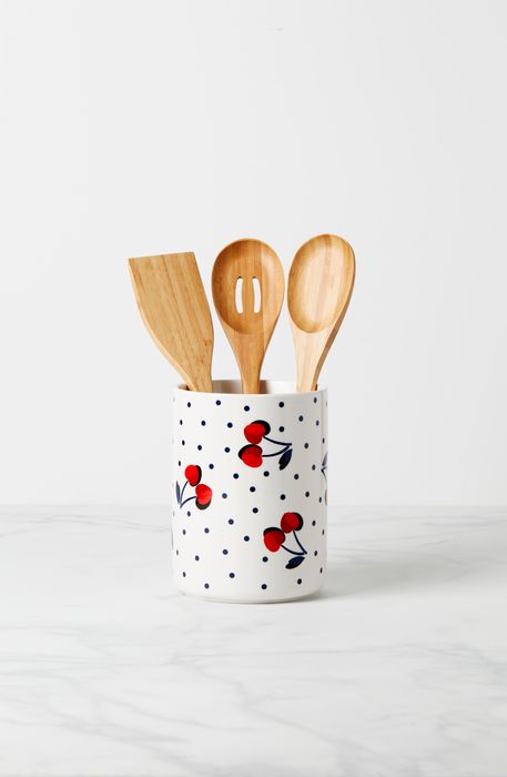 kate spade new york vintage cherry dot 4-piece crock & utensils in Multi