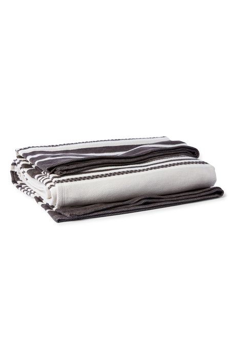 Coyuchi Mariposa Stripe Organic Cotton Throw Blanket in Bone Multi Stripe