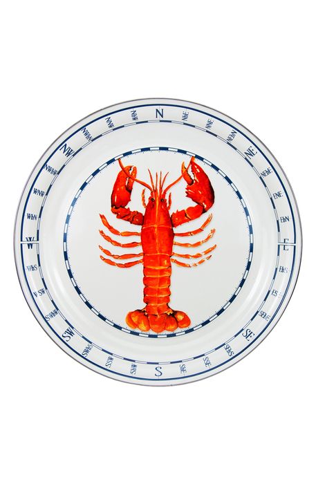 Golden Rabbit Enamelware Lobster Enameled Serving Tray