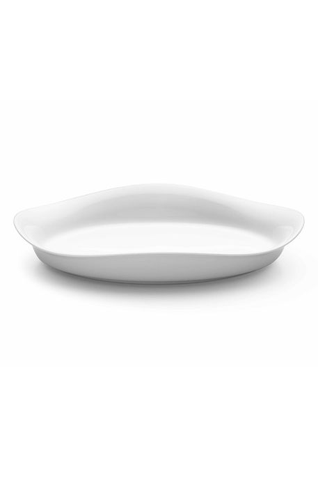Georg Jensen Cobra Porcelain Oval Deep Dish Serving Bowl in Silver
