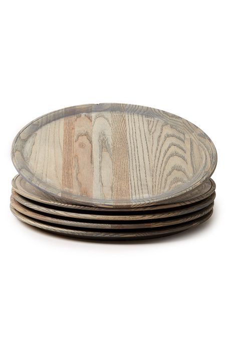 Farmhouse Pottery Crafted Wooden Charger in Grey