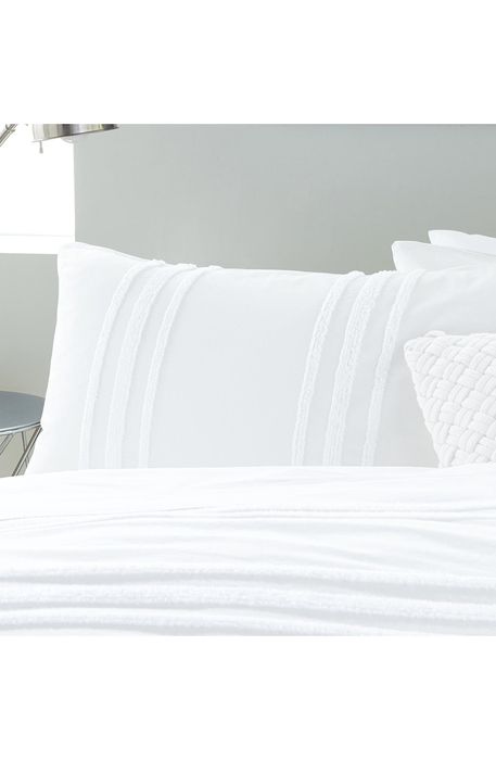 DKNY Chenille Stripe Comforter & Shams Set in White