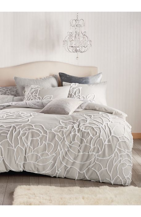 Peri Home Chenille Rose Comforter & Sham Set in Grey