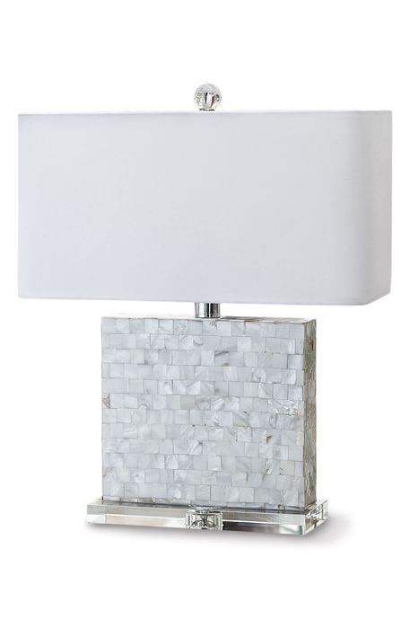 Regina Andrew Design Bliss Mother-of-Pearl Table Lamp in Silver/White