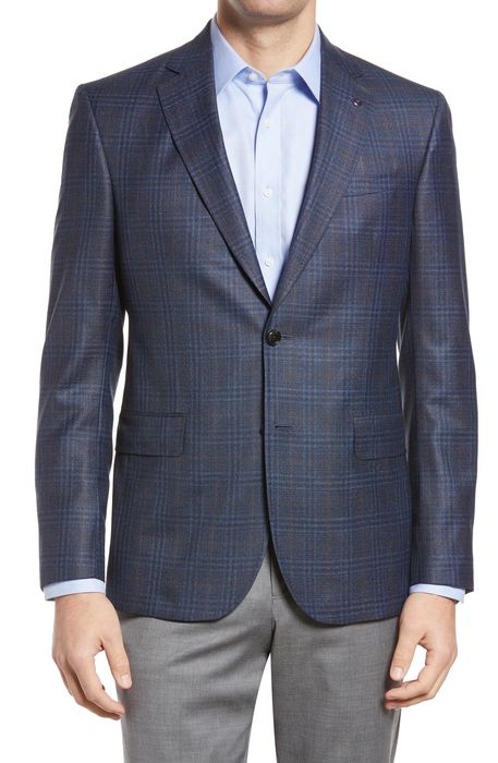 jay trim fit plaid wool sport coat