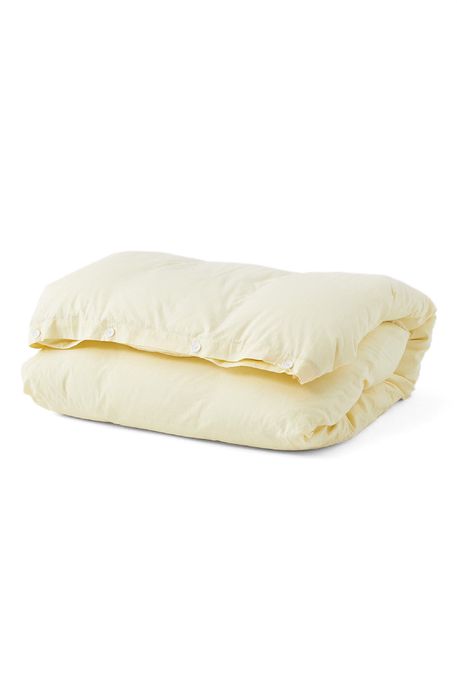 Tekla Organic Cotton Percale Duvet Cover in Sunbleached Yellow