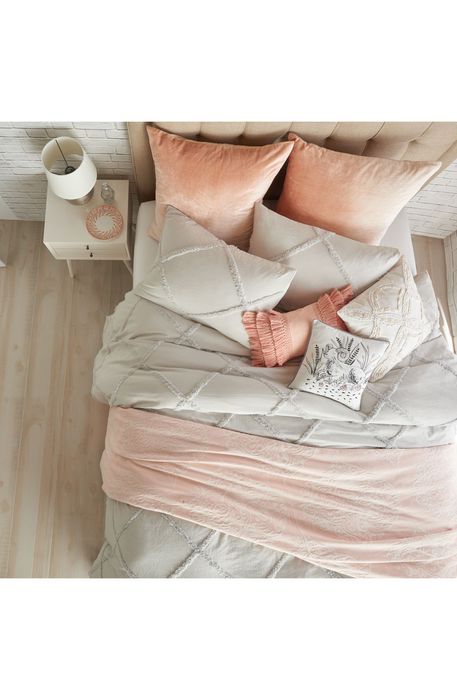 Peri Home Chenille Lattice Comforter Set in Grey