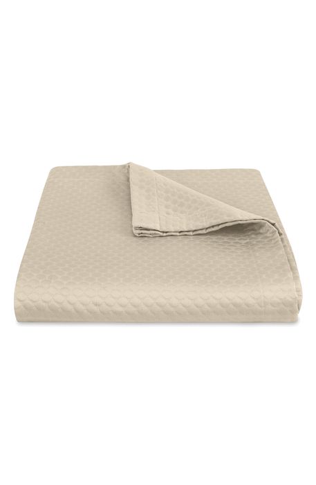 Matouk Pearl Coverlet in Almond