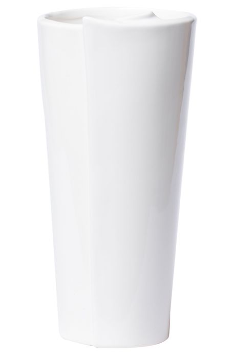 VIETRI Lastra Large Conical Vase in White