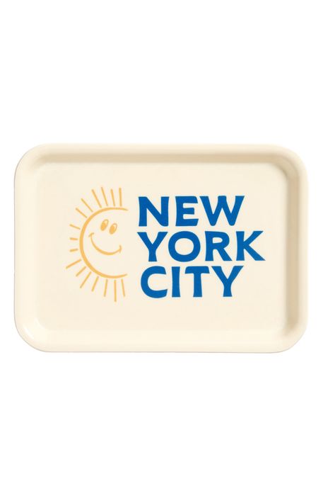 Three Potato Four New York City Small Tray in White/Blue/Yellow