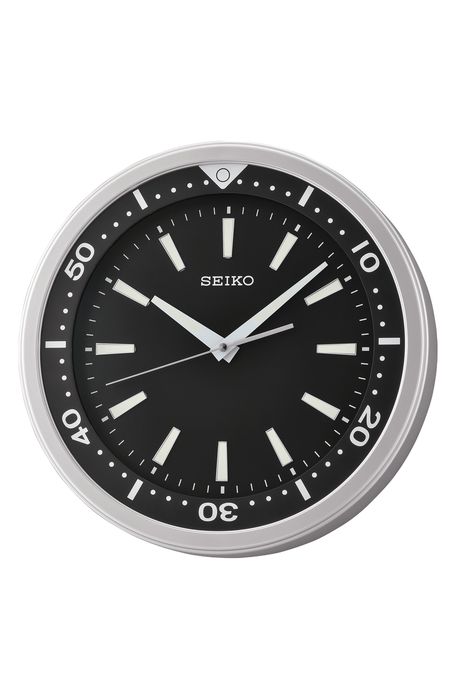 Seiko Ultra Modern Alarm Clock in Black And Silver