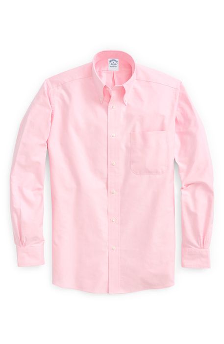 Brooks Brothers Regent Fit Oxford Cotton Button-Up Shirt in Solidpink