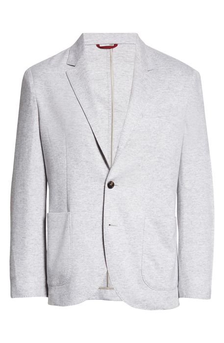 Brunello Cucinelli Cashmere Jersey Sport Coat in Light Grey