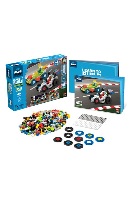 Plus-Plus USA Learn to Build GO! Vehicles Set in Blue