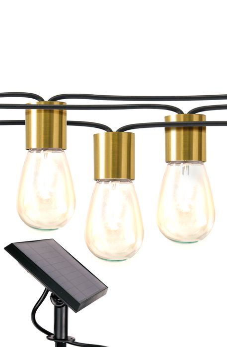 Brightech Glow Solar LED String Lights in Brass