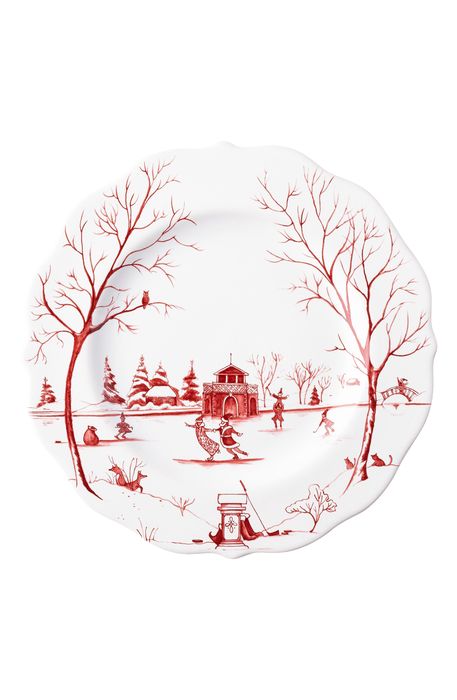 Juliska Country Estate Winter Frolic The Claus' Christmas Day Ruby Salad Plate
