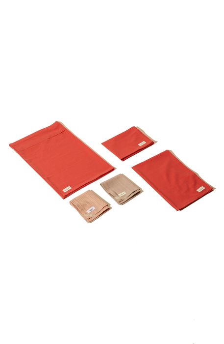 GOODEE x The Organic Company 5-Pack Organic Cotton Kitchen Towel Set in Coral