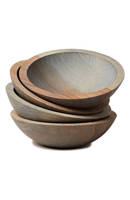 Farmhouse Pottery 7" Crafted Wooden Bowl in Grey